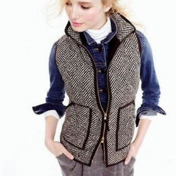 J.CREW Herringbone Excursion Quilted Vest - Picture 1 of 9